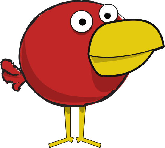Cheap, the small red bird with the enormous beak
